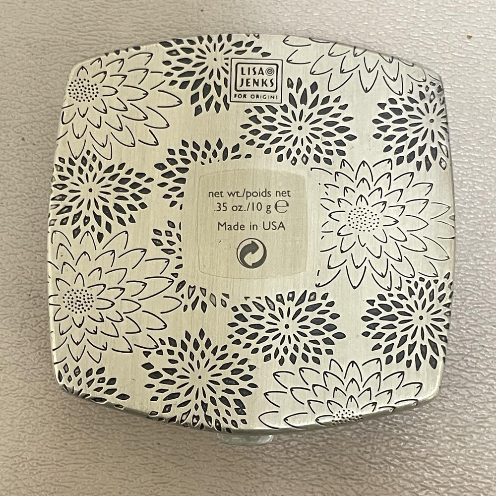 Lisa Jenks for Origins Compact Powder 0.35 oz Mirror Case Floral Design Made USA